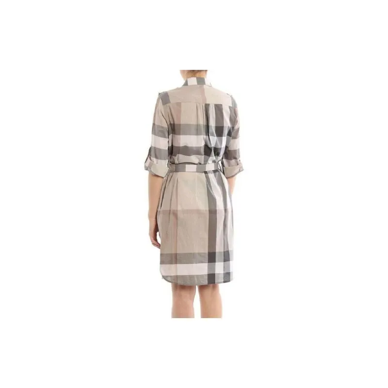 Burberry Short Sleeved Dresses Women's Khaki-2