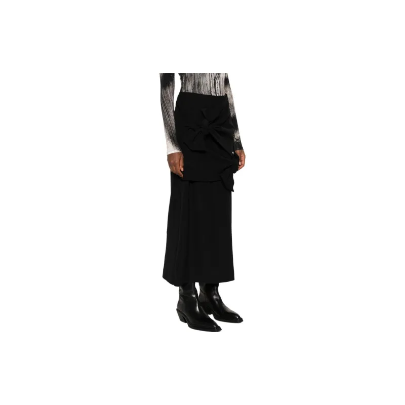 MSGM Knot Detailed Side Slit Skirt-3