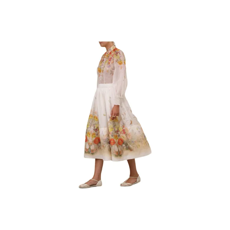 Zimmermann Tranquillity Floral Printed Embellished Blouse-4