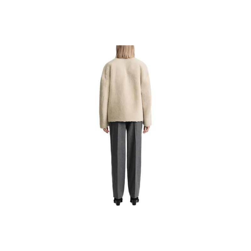 TOTEME Teddy Shearling Clasp Buttoned Coat-2