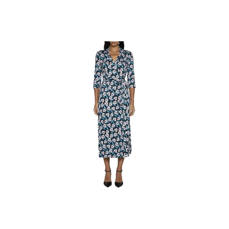 DVF Diane Von Furstenberg Long Sleeved Dress Women's Multicolor-1