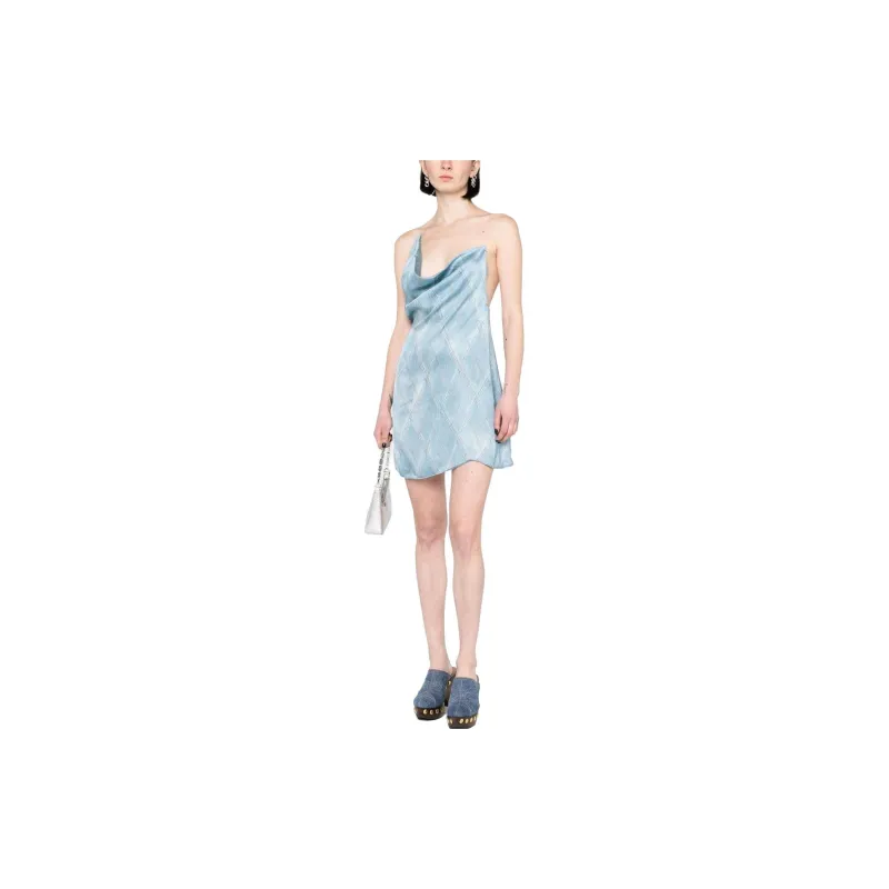 Y/Project Draped Slip Satin Dress-4