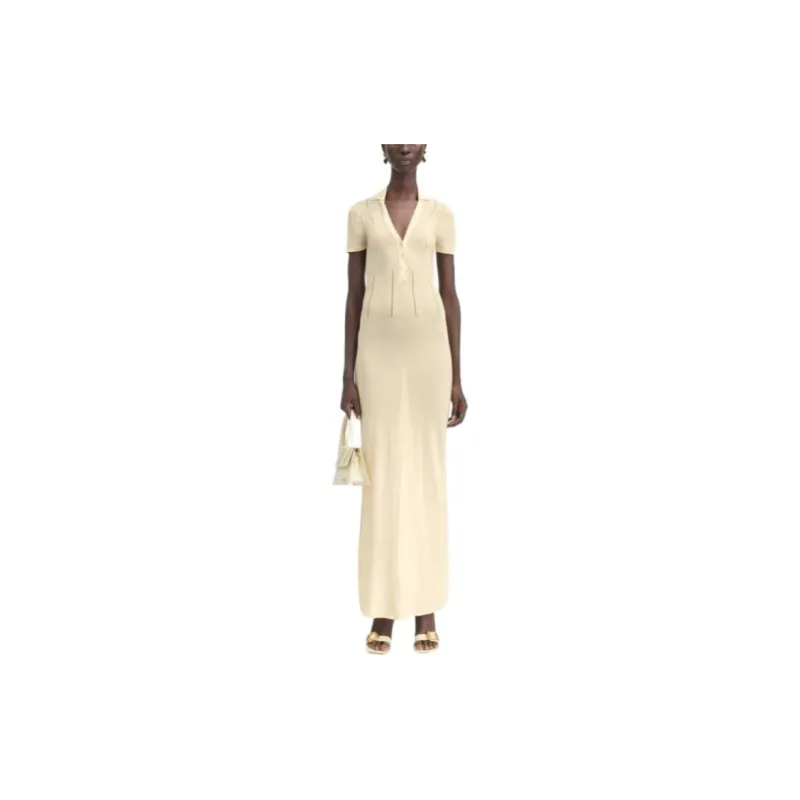 Jacquemus Short Sleeved Dress Women's Light Yellow-1