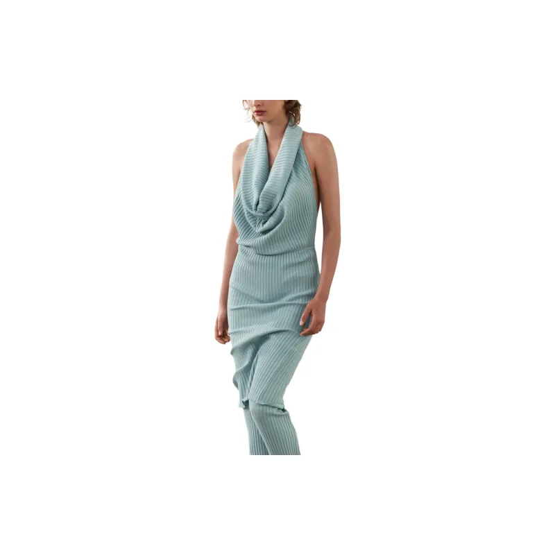 ZARA Slip Dress Women's Blue/Gray-4
