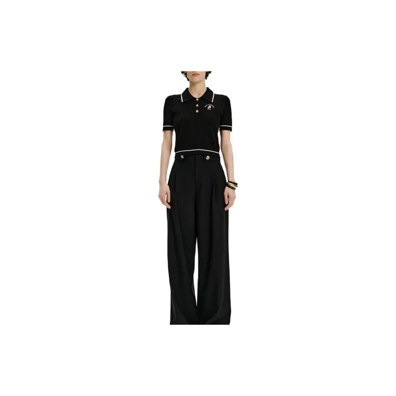 KARL LAGERFELD SS24 Polo Shirt Women's Black-1