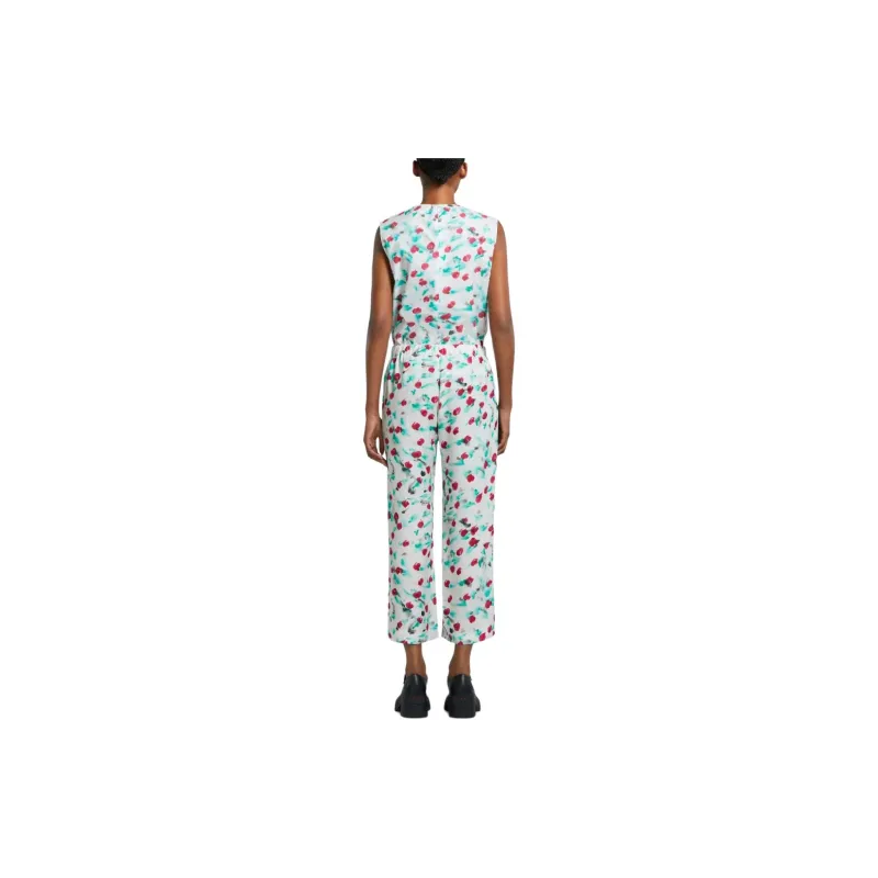 MARNI Floral Printed Cropped Satin Trousers-2