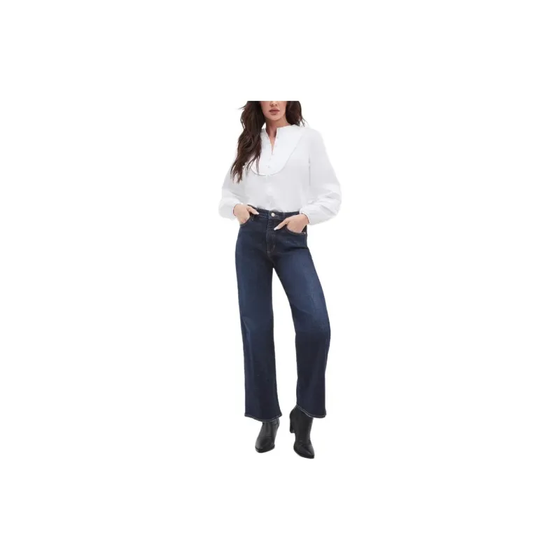 GUESS FW23 Eco High-Rise Wide Leg Jeans Jeans Women's Blue-1