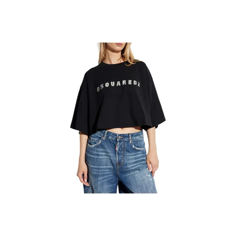 DSQUARED 2 Cropped Oversize Fit T Shirt-1