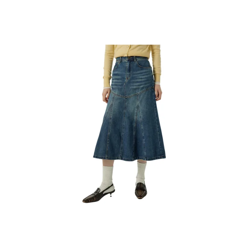 Omont Denim Long Skirts Women's-5