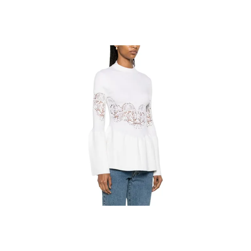 Chloé Guipure panels Flared Jumper-3