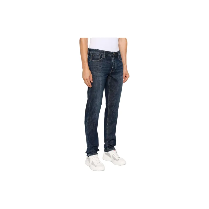 EMPORIO ARMANI J75 Logo Patch Slim Cut Jeans-3
