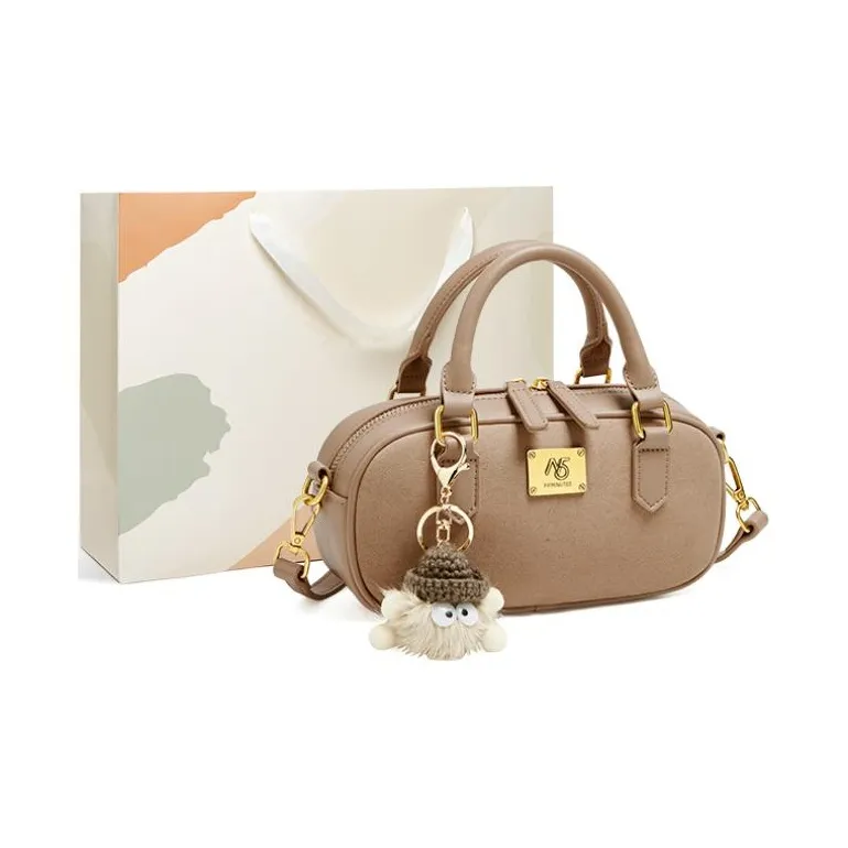 15 MINS PU Premium Bowling Bag Crossbody Bag Handbag Regular Women's Caramel Brown-6