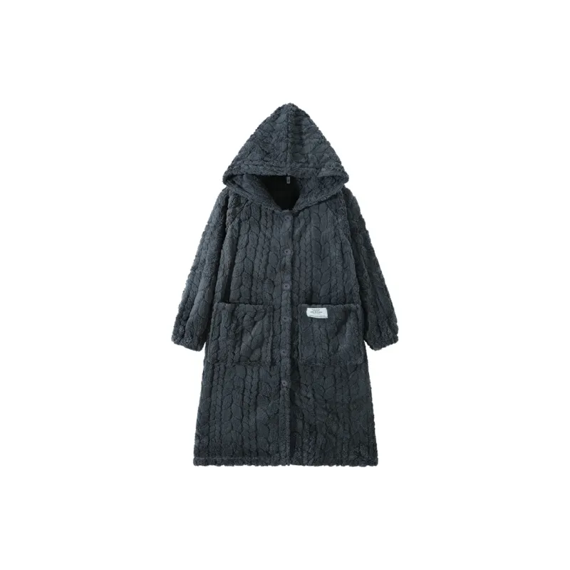 Qiao Ni Tong Bath Robes Men's Dark Gray-0