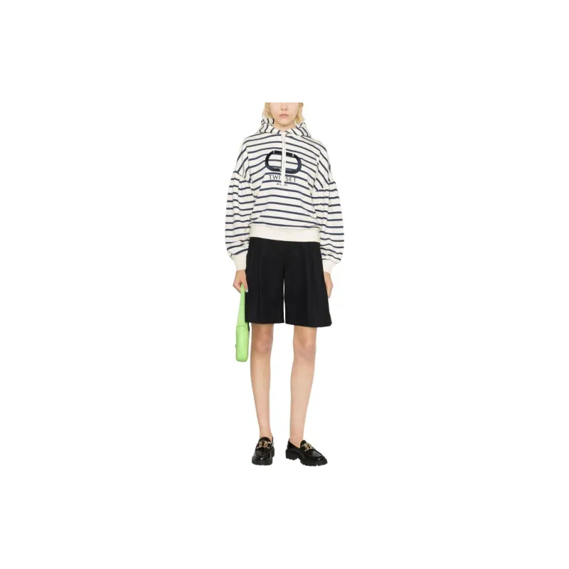 TWINSET Logo-print Breton-stripe Hoodie-1