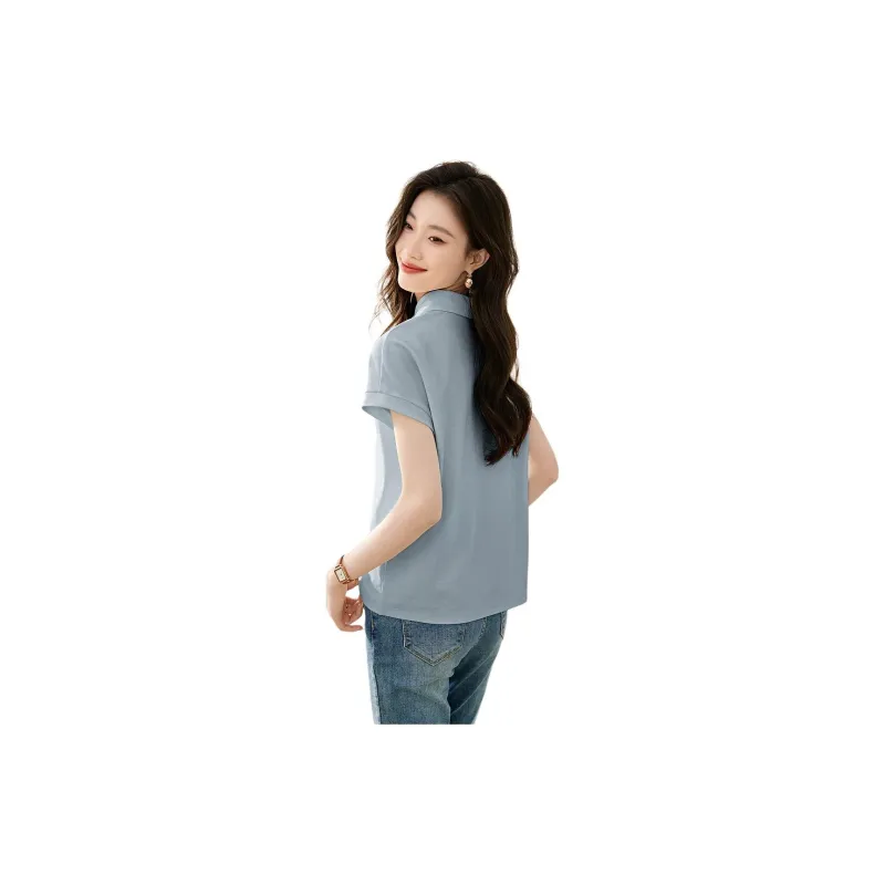 Mo Han Yi Mei Shirt Women's Aqua Blue-2
