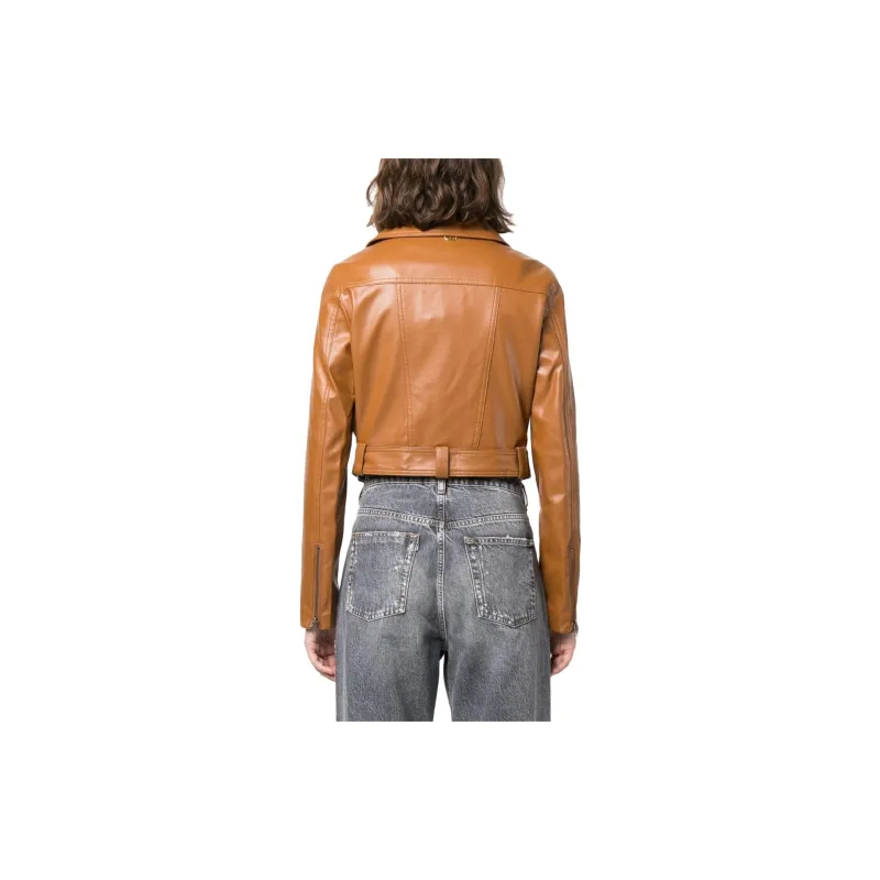 Twinset Zip up Faux leather Biker Jacket-2