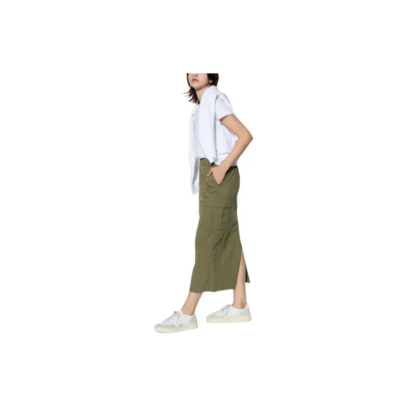 UNIQLO Casual Long Skirts Women's Olive-1