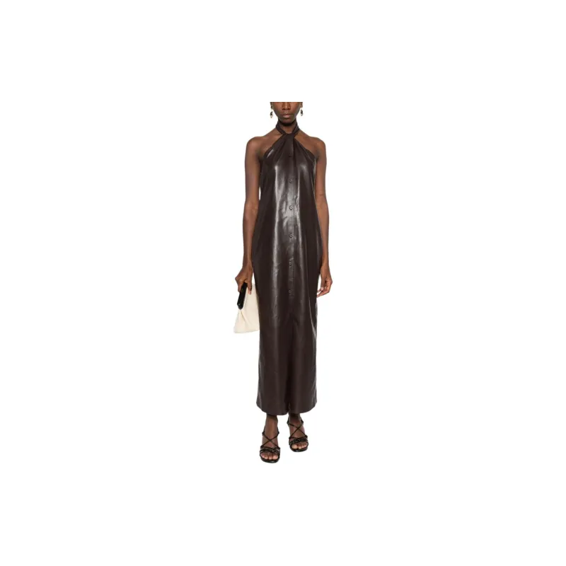 NANUSHKA Halterneck Faux leather Dress-3