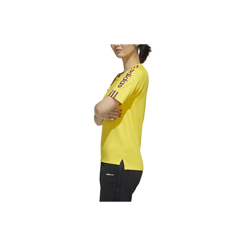 Adidas Neo Raglan Sleeve T Shirt Women's Yellow-5