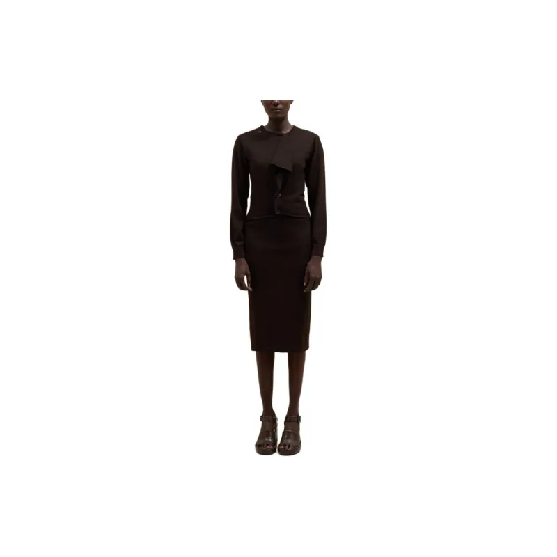 Lemaire Cardigan Dress Long Sleeved Dress Women's Brown-1