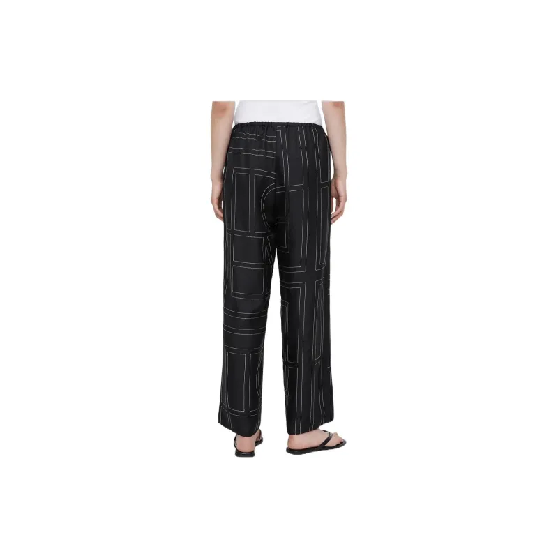 TOTEME Monogram Patterned Wide Leg Pants-3