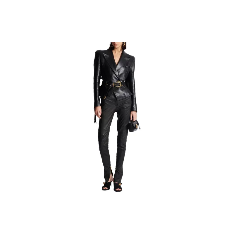 BALMAIN Jolie Madame Fringed Leather Jacket-1