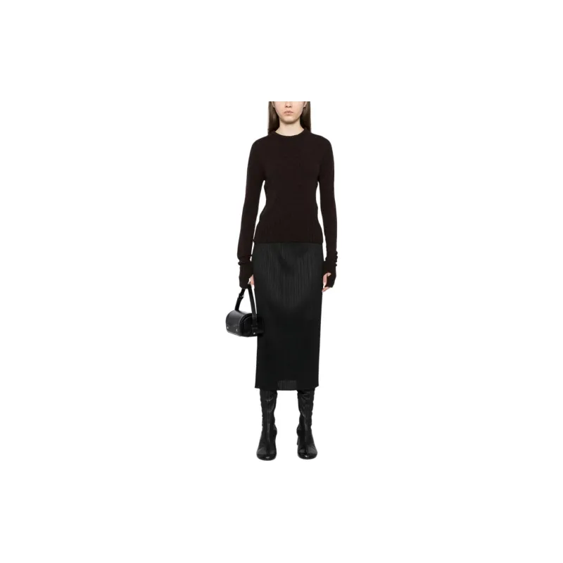 Lemaire Fitted Sweater 'Dark Acajou Melange'-1