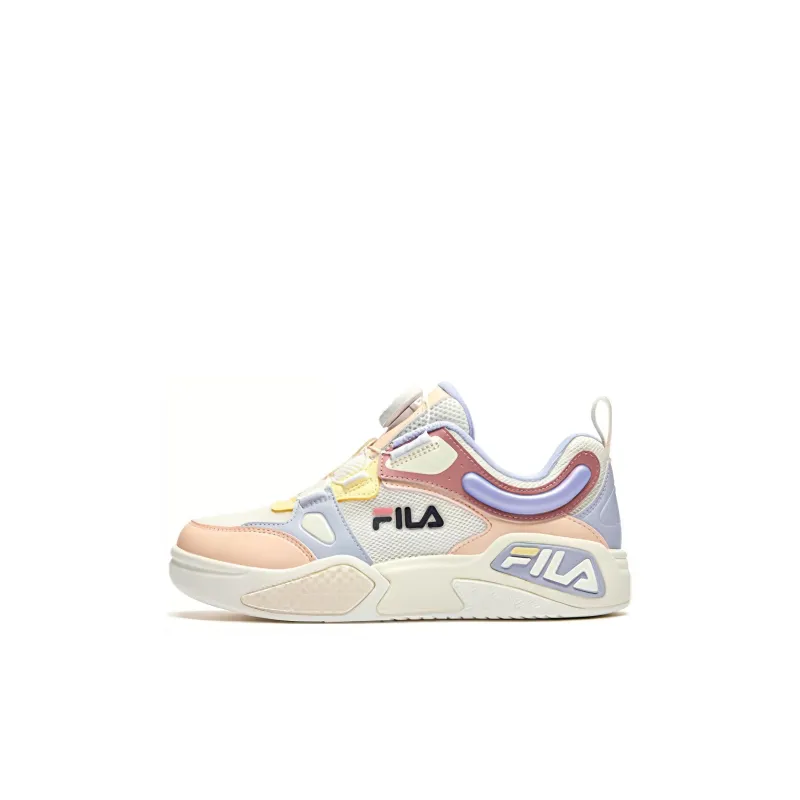 FILA KIDS Anti Slip Wear Resistant Low Top Kids' Skateboarding Shoes Pink Blue Kids'-0