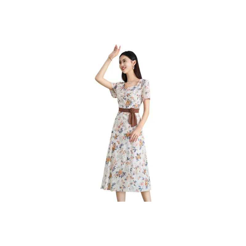 Mylan SS24 Short Sleeved Dresses Women's Light Coffee-4