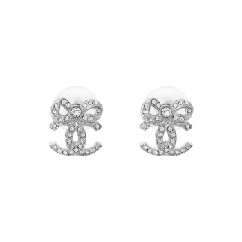 CHANEL 2000s Cc Rhinestone embellished Earrings
