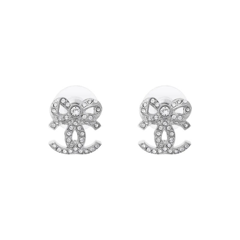 CHANEL 2000s Cc Rhinestone embellished Earrings-0