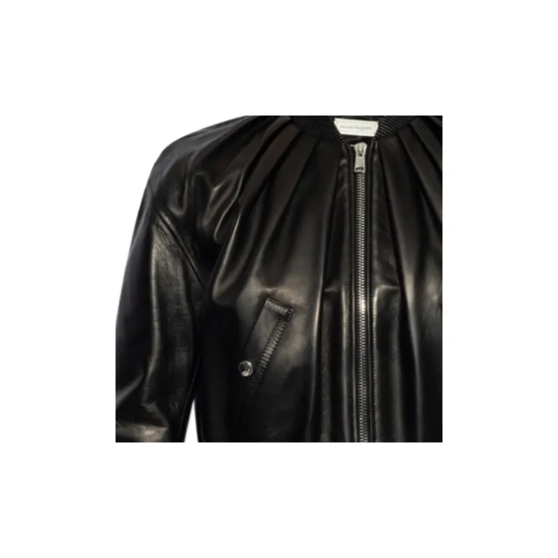 Alexander McQueen Zipped Leather Bomber Jacket-1