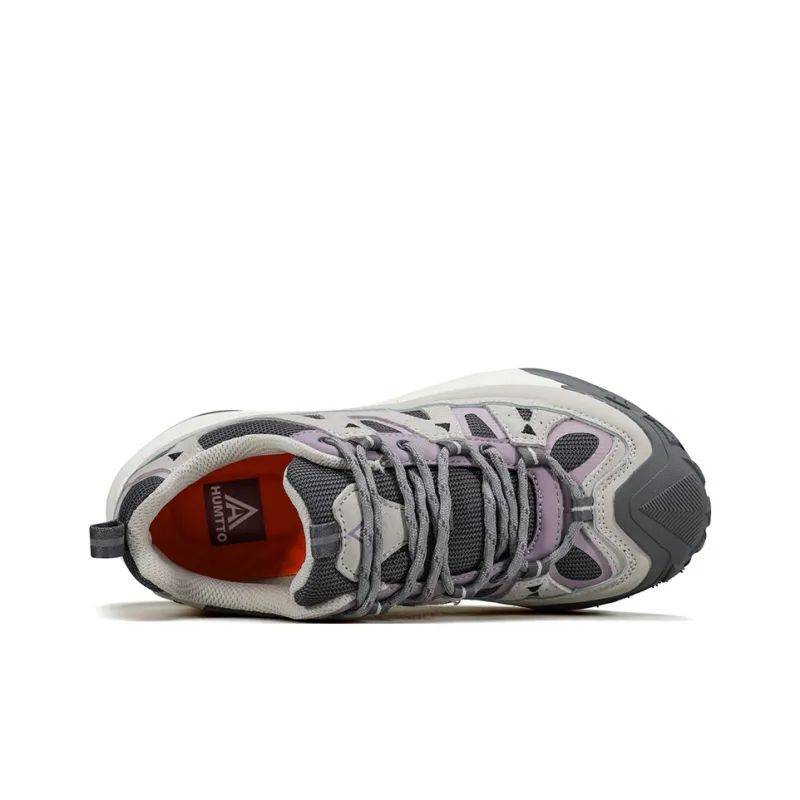 HUMTTO Cushioned Slip Resistant Support Low Top Trekking Shoes Women's Beige Gray Pink Purple-2