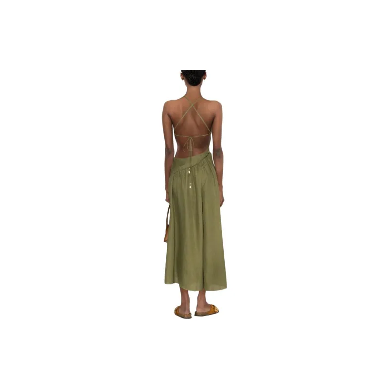 Zimmermann Sleeveless Dresses Women's Olive Green-2