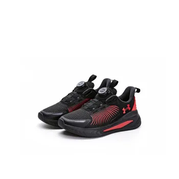 Under Armour Slip Resistant Anti Kick Wear Resistant Breathable Lightweight Warm Running Shoes Black White Kids'