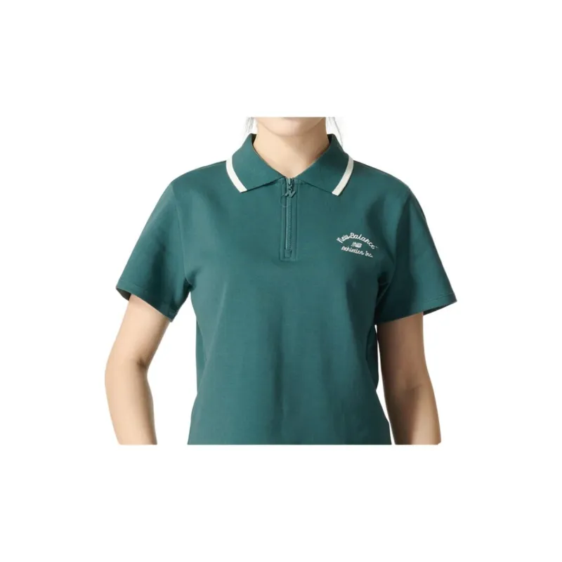 New Balance Polo Shirt Women's Dark Green-1