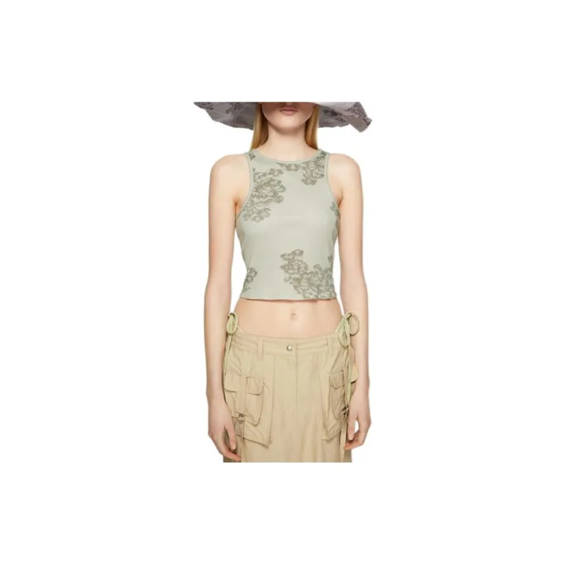 Acne Studios Lace print Ribbed Tank Top-1