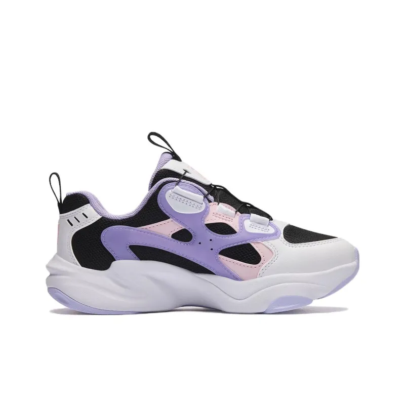 FILA KIDS Mind7 Slip Resistant Shock Absorbers Low Top Kids' Running Shoes Black Purple Teenagers-3