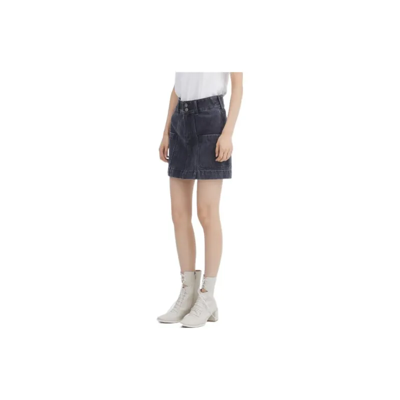 LOFT SHINE Denim Short Skirts Women's Black-2