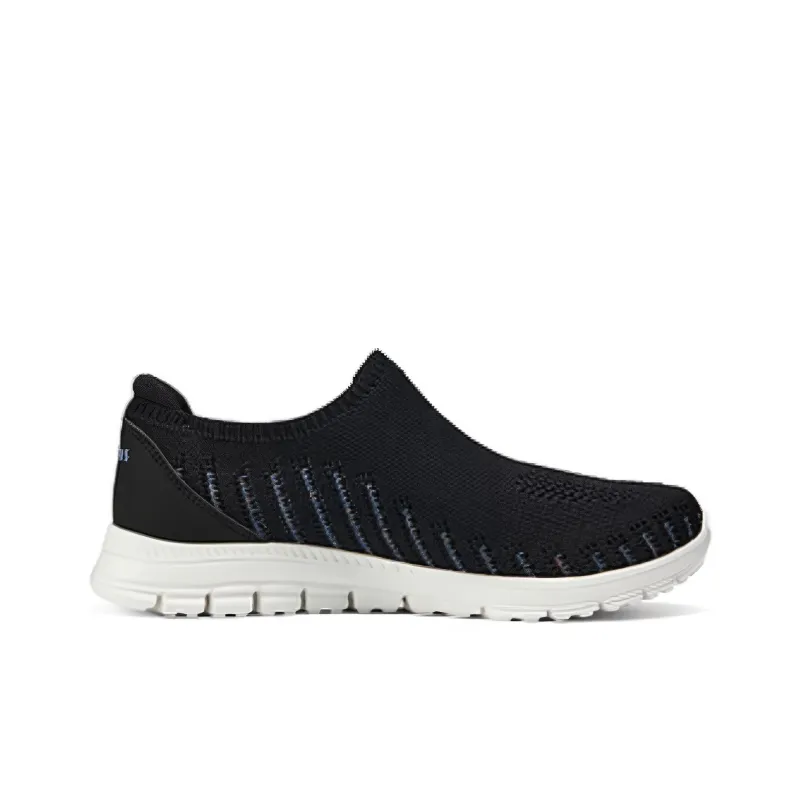 Skechers Cushioned Slip-Resistant Low-Top Casual Shoes Women's Black Multicolor-1