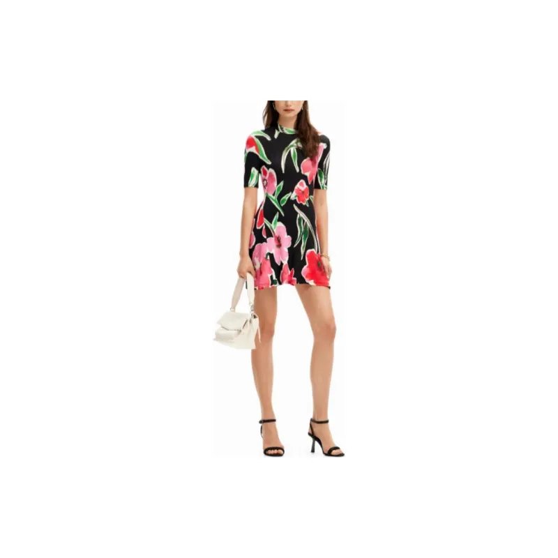 Desigual Short Sleeved Dress Women's Black-1