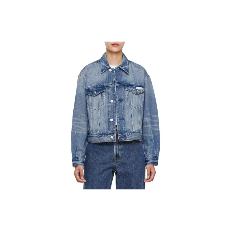 CALVIN KLEIN Denim Jacket Women's Blue-4