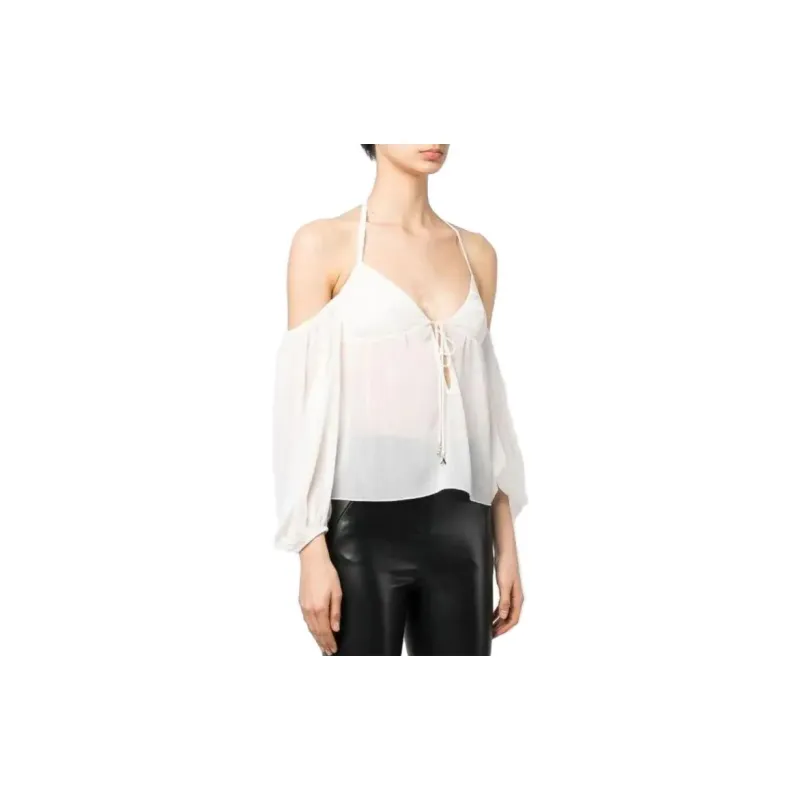 Patrizia Pepe Semi-sheer Halterneck Blouse-3
