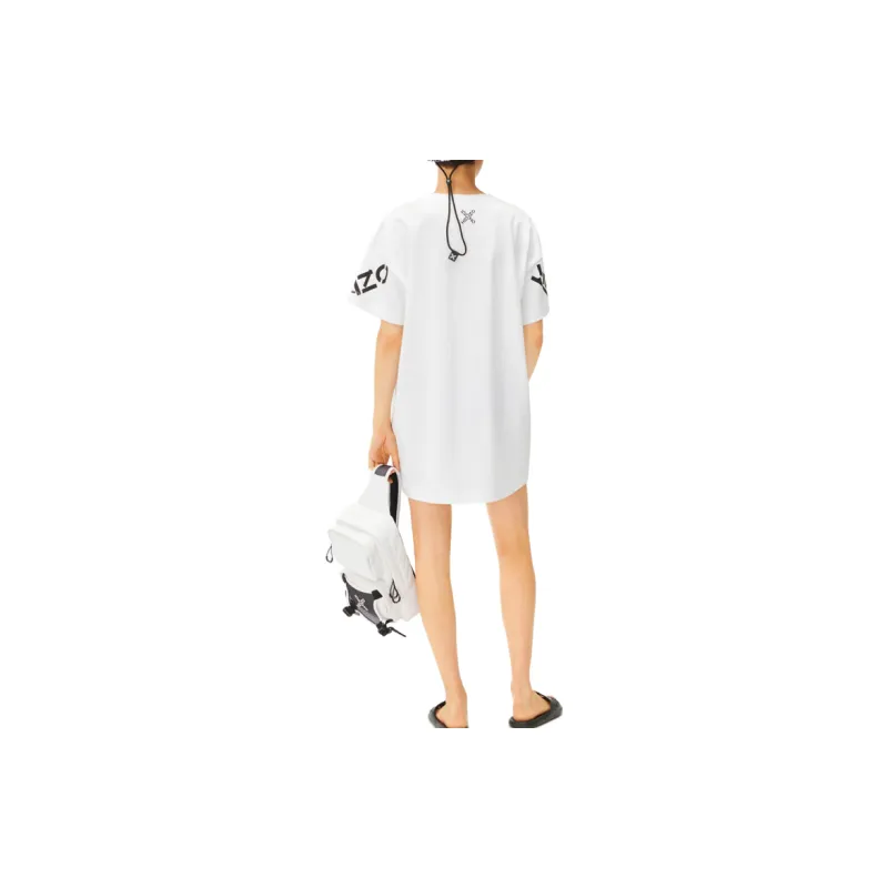 KENZO Short Sleeved Dresses Women's White-4