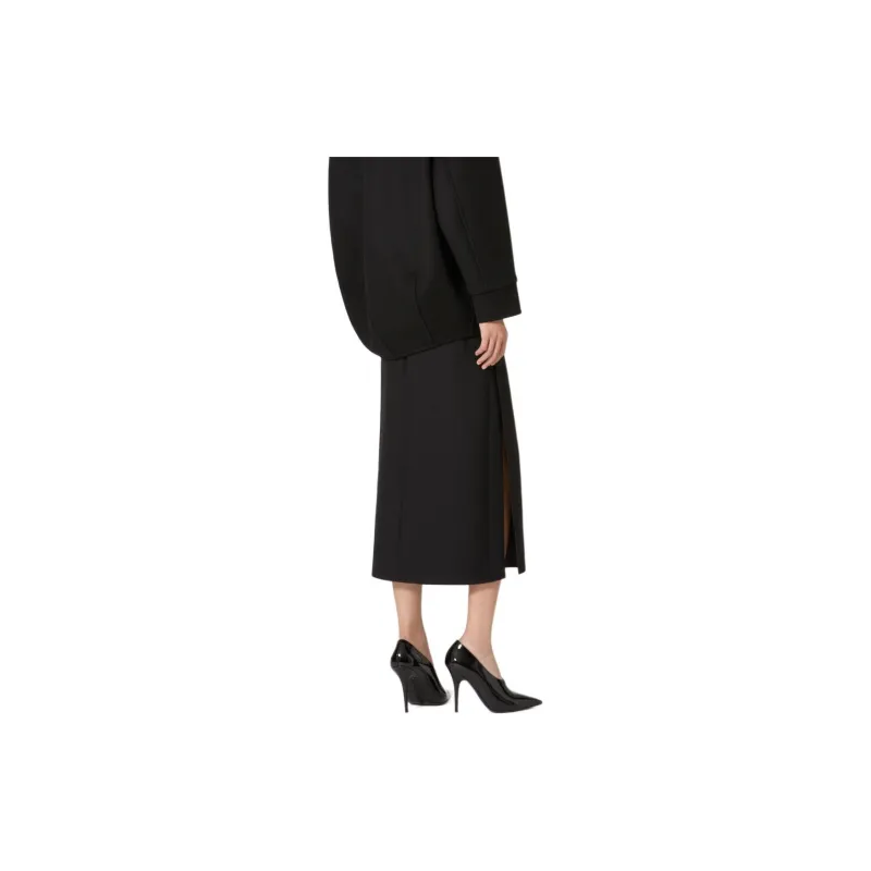 Valentino Grisaille Striaght Hem Midi Skirt-2
