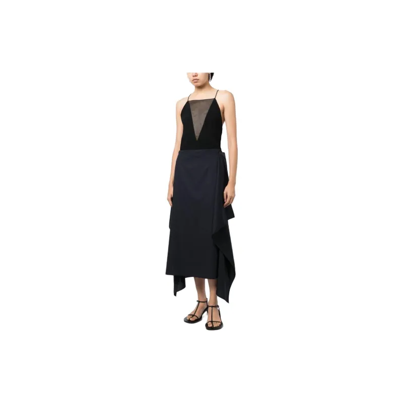 THE ROW Bassia Draped Wool Skirt-1