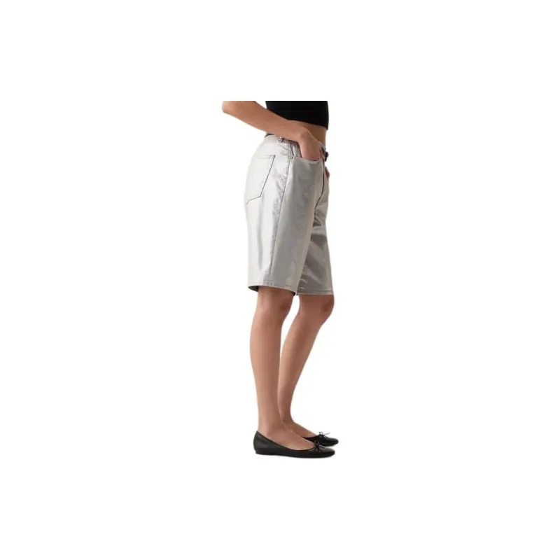 GAP Denim Shorts Women's Silver-4