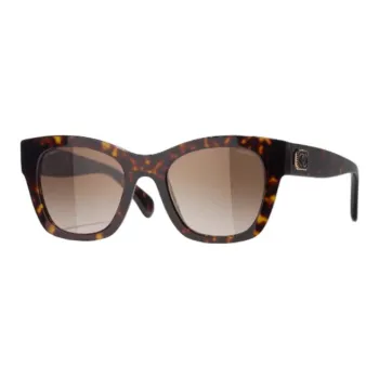 CHANEL Acetate Square Sunglasses Unisex Tortoiseshell