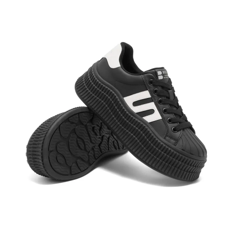 BELLE Anti Slip And Wear Resistant Lightweight Height Increasing Low Top Skateboard Shoes Women's-19