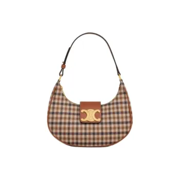 CELINE AVATriomphe Fabric Handbag, Shoulder Bag Medium Size Women's Multicolor